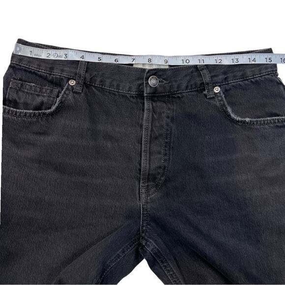 Free People We The Free 27 Black Distressed Frayed Mid Rise Maggie Straight Jean - Picture 12 of 15